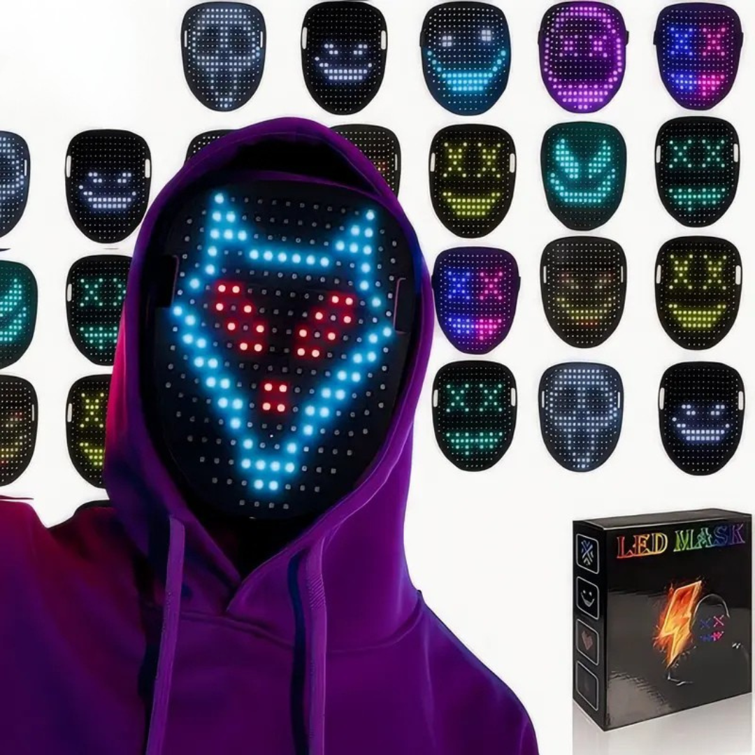 LED Face Changing Gestures Mask
